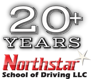 Northstar school of driving 20 plus years logo Northstar school of driving llc 20 plus years in business logo